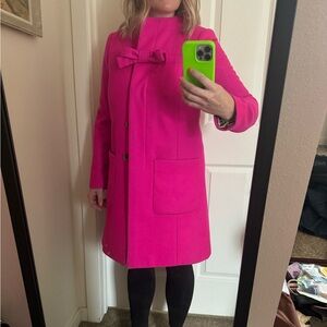 Neon pink wool JCrew coat - size 8